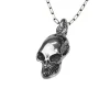 Halsband Skull Oxiderat Silver
