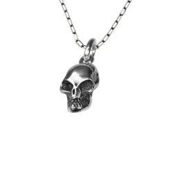 Halsband Skull Oxiderat Silver