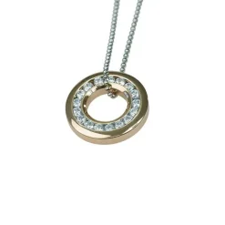 Halsband Sparkling Circle Förgyllt Stål