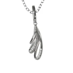 Halsband Sparkling Falling Leaf Silver