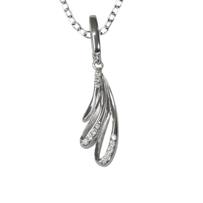 Halsband Sparkling Falling Leaf Silver