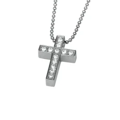 Halsband Sprakling Cross Stål