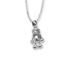 Halsband Teddy Rhodinerat Silver