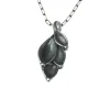 Halsband Worn Leaf Oxiderat Silver