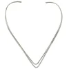 Halsring Double Pointy Plain Silver