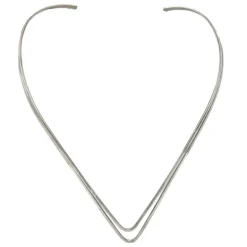 Halsring Double Pointy Plain Silver