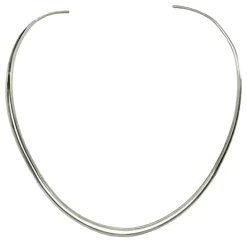 Halsring Double Row Plain Silver