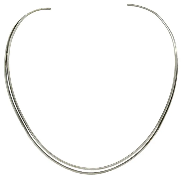 Halsring Double Row Plain Silver