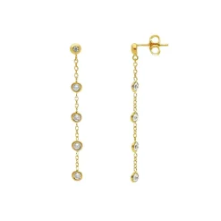 Hängande Örhängen med cz-stenar 18K vitguld