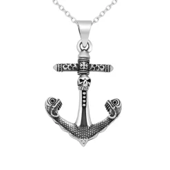 Hänge Anchor & Skull Oxiderat Silver
