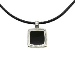 Hänge Black Plate Silver
