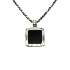 Hänge Black Plate Silver