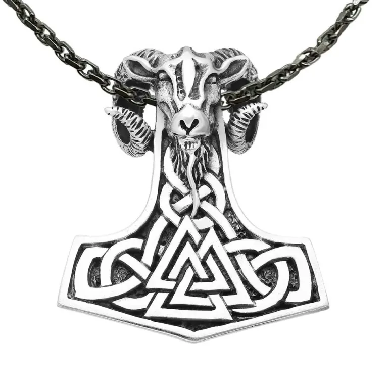 Hänge Goat Celtic Anchor Oxiderat Silver