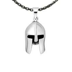 Hänge Warrior Helmet Oxiderat Silver