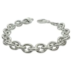Ihåligt armband ärtlänk i 925 silver - 9 mm