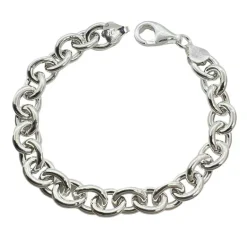 Ihåligt armband ärtlänk i 925 silver - 9 mm
