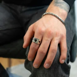 Klackring Ace of Diamond Silver