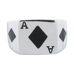 Klackring Ace of Diamond Silver