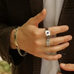 Klackring Ace of Diamond Silver