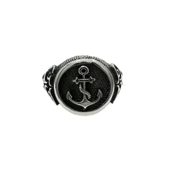 Klackring Anchor Oxiderat Silver