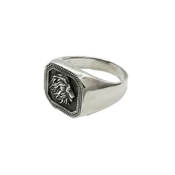 Klackring Lion Oxiderat Silver