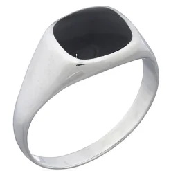 Klackring Onyx Small Silver