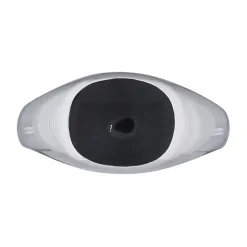 Klackring Onyx Small Silver