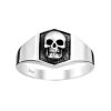 Klackring Skull Oxiderat Silver
