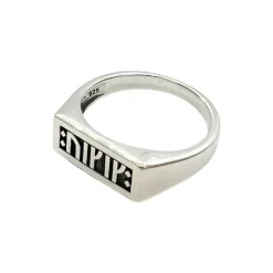 Klackring Viking Runes Oxiderat Silver