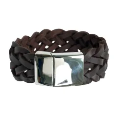 Läderarmband Brunt