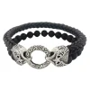 Läderarmband Med Matta Onyx Stenar