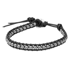 Läderarmband Stålkulor