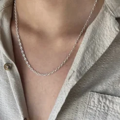 Marinalänk Silver Halsband - 3 mm