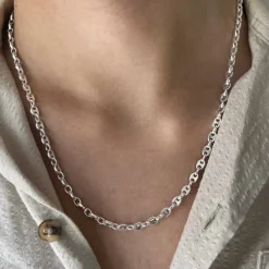 Marinalänk Silver Halsband - 5 mm