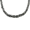 Massiv Fyrkantig Kejsarlänk Oxiderat Silver - Halsband 5 mm