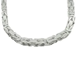 Massiv Fyrkantig Kejsarlänk Silver - Halsband 7,5 mm