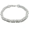 Massiv Fyrkantig Kejsarlänk Silver - Armband 6,5 mm