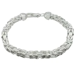 Massiv Fyrkantig Kejsarlänk Silver - Armband 6,5 mm