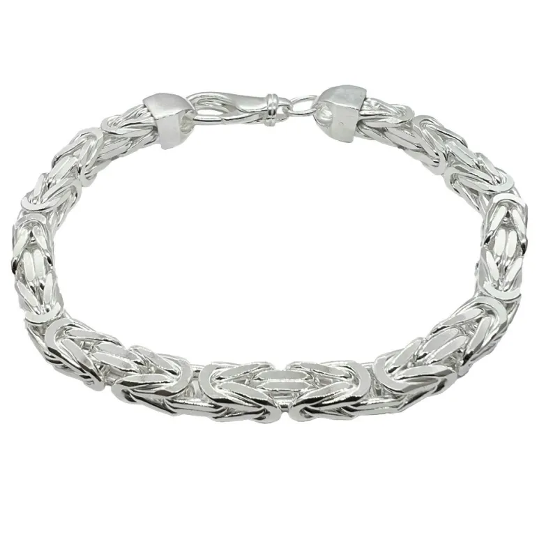 Massiv Fyrkantig Kejsarlänk Silver - Armband 6,5 mm
