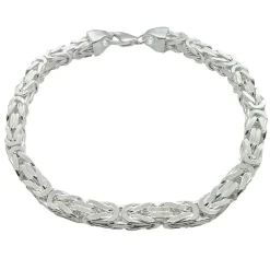 Massiv Fyrkantig Kejsarlänk Silver - Armband 5 mm