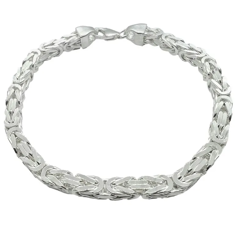 Massiv Fyrkantig Kejsarlänk Silver - Armband 5 mm