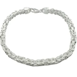 Massiv Fyrkantig Kejsarlänk Silver - Armband 4 mm