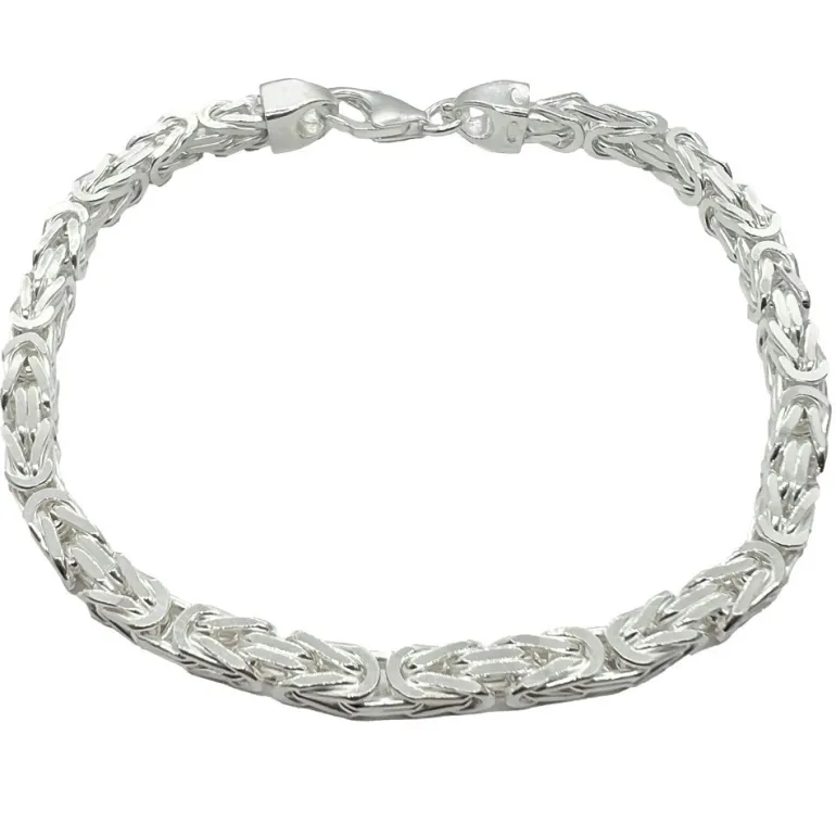 Massiv Fyrkantig Kejsarlänk Silver - Armband 4 mm
