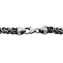 Massiv Fyrkantig Kejsarlänk Oxiderat Silver - Halsband 5 mm