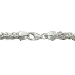Massiv Fyrkantig Kejsarlänk Silver - Halsband 4 mm