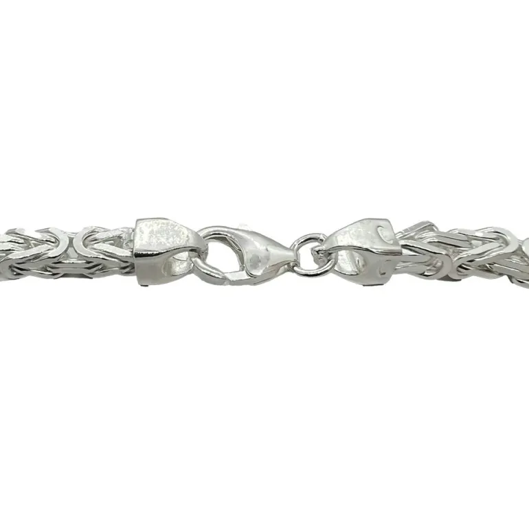 Massiv Fyrkantig Kejsarlänk Silver - Armband 4 mm