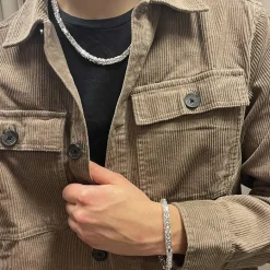 Massiv Fyrkantig Kejsarlänk Silver - Halsband 6,5 mm