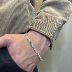 Massiv Fyrkantig Kejsarlänk Silver - Armband 3,5 mm