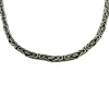 Massiv Rund Kejsarlänk Oxiderat Silver - Halsband 4 mm
