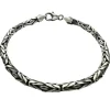 Massiv Rund Kejsarlänk Oxiderat Silver - Armband 4 mm